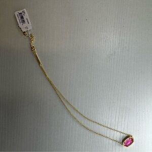 Kendra Scott Elegant Gold Necklace with Pink Gemstone